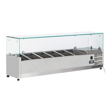 Kühlaufsatz 6x GN1/4 - 150 mm, mit Glas (1400x335x440mm)