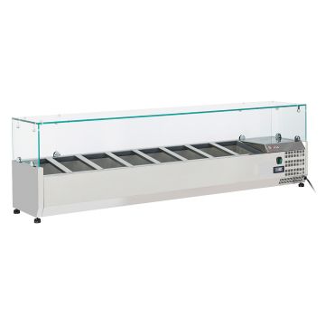 Kühlaufsatz 8x GN 1/4 - 150 mm, mit Glas (1800x335x440mm)