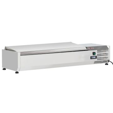 Kühlaufsatz 5 x GN 1/3 & 1x GN 1/2 -150 mm, mit Edelstahldeckel (1500x395x282mm)