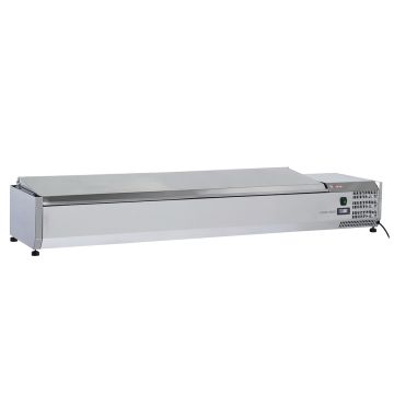 Kühlaufsatz 8 x GN 1/3 -150 mm, mit Edelstahldeckel (1800x395x282mm)