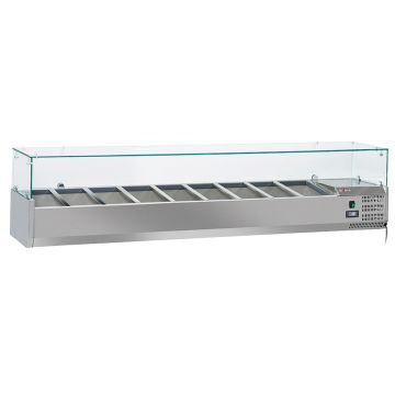 Kühlaufsatz 9x GN1/3 - 150 mm, mit Glas (2000x395x440mm)