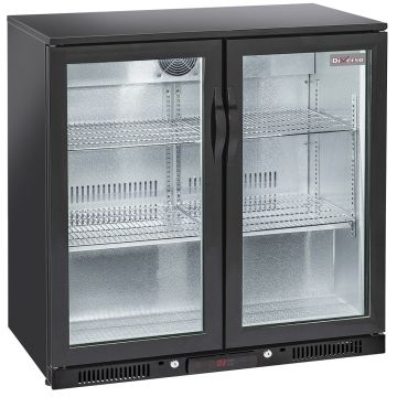 Belüfteter Flaschenkühler "Hinterbar",  2 Glas-Schwenktüren (900x520x900mm)