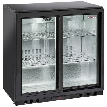 Belüfteter Flaschenkühler "Hinterbar",  2 Glas- Schiebetüren (900x520x900mm)