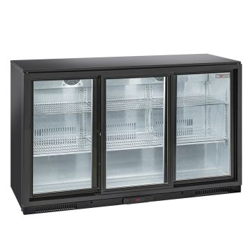 Belüfteter Flaschenkühler "Hinterbar",  3 Glas- Schiebetüren