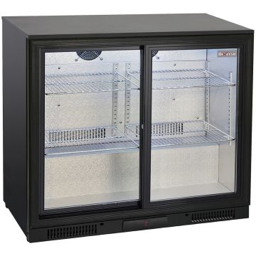 Belüfteter Flaschenkühler,  2 Glas- Schiebetüren (900x500x860mm)