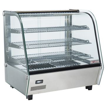Tisch-Warmhaltevitrine, 3 Niveaus, gewölbtes Glas (692x582x685mm)