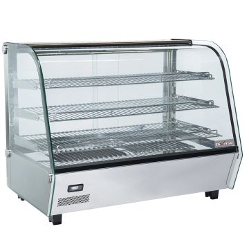 Tisch-Warmhaltevitrine, 3 Niveaus, gewölbtes Glas (870x582x685mm)