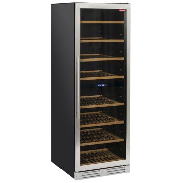 Weinkeller Vitrine, belüftet, Edelstahltür, 470 Lt., 2 T° - SCHWARZ (595x720x1767mm)