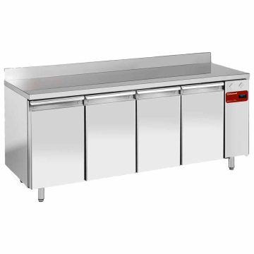 Wandkühltisch, belüftet, 4 Türen GN 1/1, 550 Liter (ohne Aggregat) (2040x700x880mm)