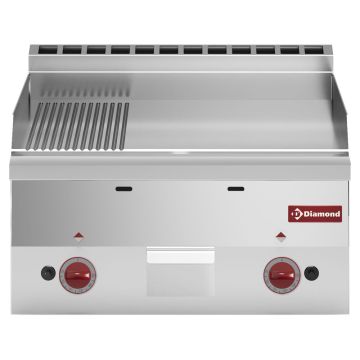 Gas Grillplatte 2/3 glatt und 1/3 gerillt -Top- (600x600x280mm)