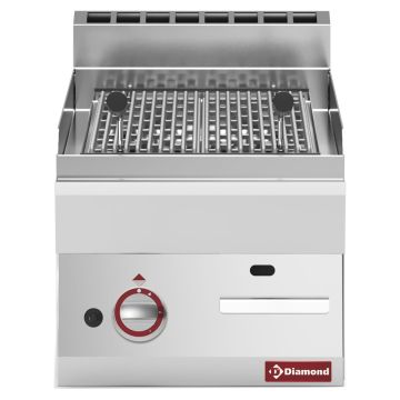 Gas Lavasteingrill, Rost aus Gusseisen -Top- (400x650x280mm)