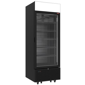 Negative Kühlvitrine 646 Liter - 6 Ebenen mit Leuchtkasten - SCHWARZ (745x820x2086mm)