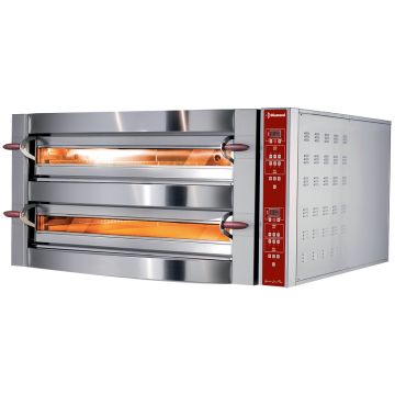 Elektro Ofen, 2 kammern, 2x 6 Pizzen Ø 350 mm (1550x1100x780mm)