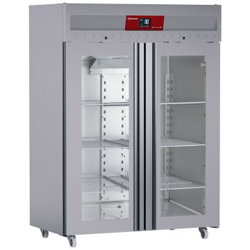 Umluftkühlschrank 1400 Liter 2 Glastüren GN 2/1, Auf Rädern (1440x840x2020mm)