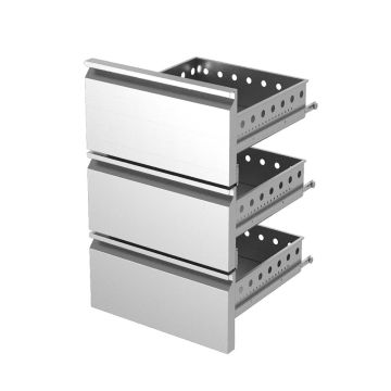 Edelstahl-Schubladenblock-Kit (1/3+1/3+1/3) x KBR… (560x805x550mm)