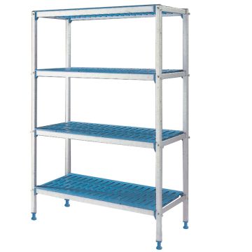 Regal linear eloxiertem Aluminium 4 Ebenen "Modular Rack  (890x400x1750mm)