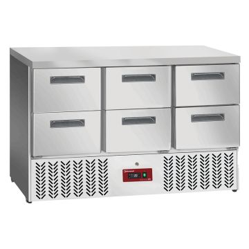 Kühltisch 6x 1/2 Schubladen GN 1/1 (1365x700x880mm)