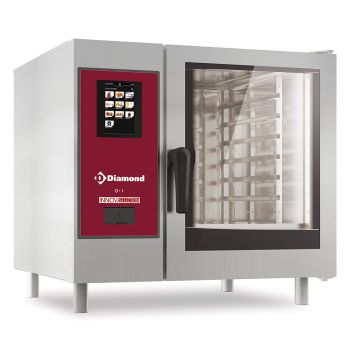 Elektro Kombidämpfer "TOUCH" mit Boiler & Konvektion 6xGN1/1+ Reinigung (867x850x808mm)