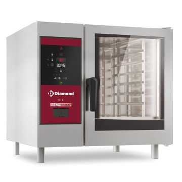 Elektro Kombidämpfer mit direkter Dampfzufuhr und Konfektion, 6x GN 1/1 + Reinigung (867x850x808mm)