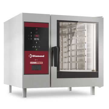 Gasofen mit direkter Dampfzufuhr und Konfektion 6x GN 1/1+ Reinigung (867x850x808mm)