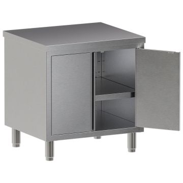 Neutrale Arbeitstisch mit Unterschrank, Drehtüren (800x700x850mm)