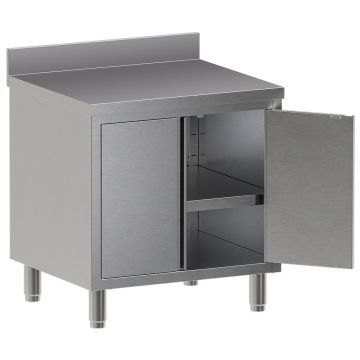 Arbeitsschrank Drehtüren mit Aufkantung, mit hinterem Aufkantung (800x700x850mm)