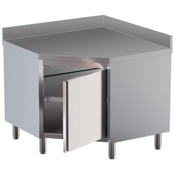 Eck-Arbeitsschrank  90° Winkel, mit hinterer Aufkantung (1000x1000x850mm)