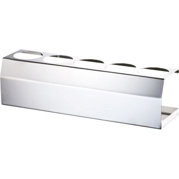 Ständer für fünf Saucen-/Gewürzflaschen, Edelstahl, 435 x 110 x 120 mm (BxTxH)