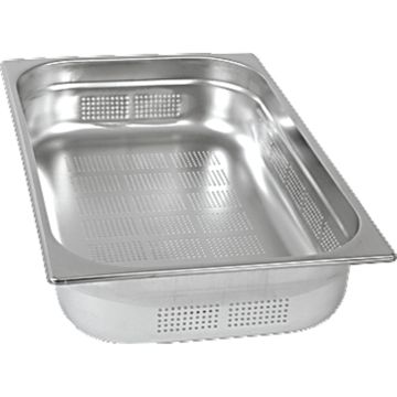 Stalgast Edelstahl Gastronormbehälter Serie STANDARD, GN 1/1 (200mm), perforiert/gelocht