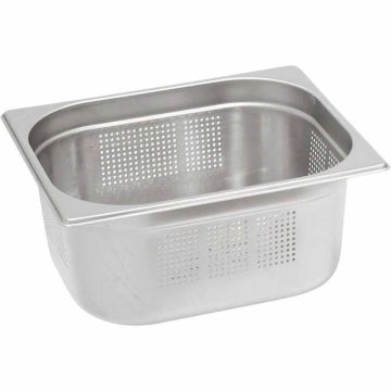 Stalgast Edelstahl Gastronormbehälter Serie STANDARD, GN 1/2 (65mm), perforiert/gelocht