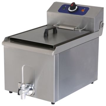 Elektro-Fritteuse mit Ablasshahn, Tischmodell, Ölfassungsvermögen 10 Liter