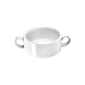 Suppen-Obertasse, groß, reinweißes Hotelporzellan, Serie Isabell, Stalgast, 380 ml