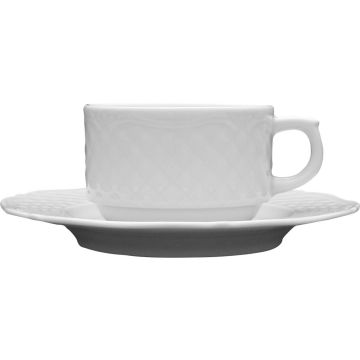 Untertasse für Kaffeetassen, Porzellan, weiß, Serie Aphrodite, Lubiana, Ø 160 mm