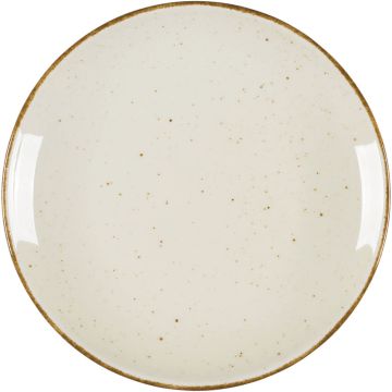 Teller flach, Serie Hotel, cremefarben, braun gesprenkelt, Ø 210 mm, 12 Stück