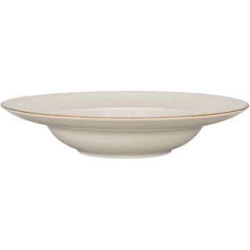 Pastateller, Serie Kaszub, cremefarben, braun gesprenkelt, Ø 240 mm, 6 Stück