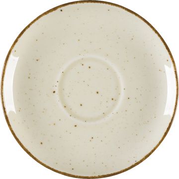 Untertasse, Serie Aida, cremefarben, braun gesprenkelt, Ø 145 mm, 12 Stück