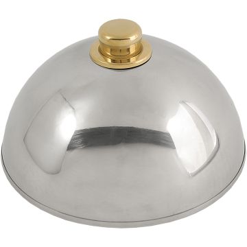 Servierglocke mit goldfarbenen Griffknopf, Ø 25 cm, Höhe 11 cm