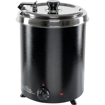 Elektrischer Suppentopf, gerade Form, schwarz, 5,7 Liter