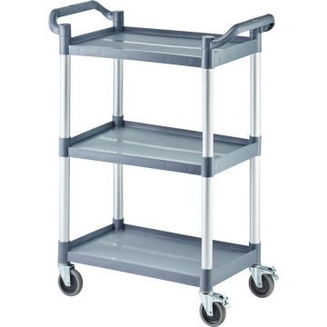 Stalgast Servierwagen aus Kunststoff, mit drei Borden, 860 x 425 x 910 mm (BxTxH)