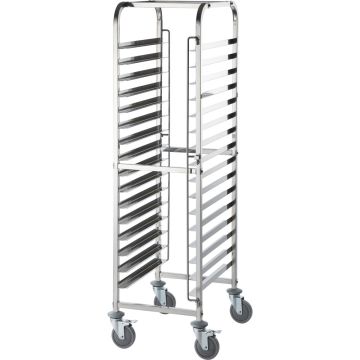 Stalgast Tablettwagen aus Edelstahl, passend für 16 x Tablett 600 x 400 mm, 470 x 620 x 1735 mm (BxTxH)