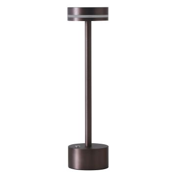 LED-Tischleuchte kabellos mit Touch-Bedienung, dimmbar, braun, H. 320 mm