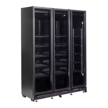 KOELKAST 3 GLASDEUREN ZW
