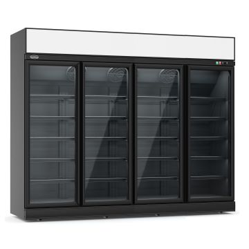 KOELKAST 4 GLASD. ZWART *HEFTR
