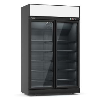 VRIESKAST 2 GLASDEUREN ZWART