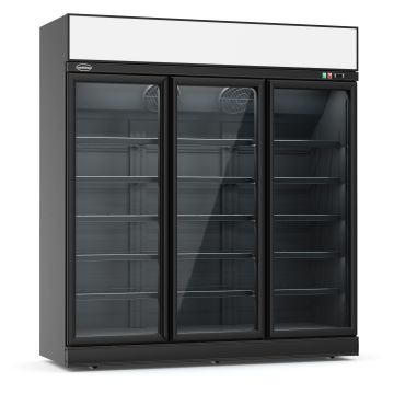 VRIESKAST 3 GLASDEUREN ZWART