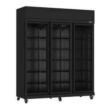 KOELKAST 3 GLASDEUREN ZWART