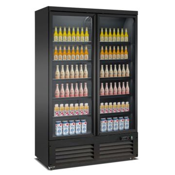 VRIESKAST 2 GLASDEUREN ZWART