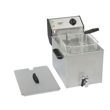 ROLLER GRILL Fritteuse mit Ablasshahn, mit Ablasshahn, 8 Liter