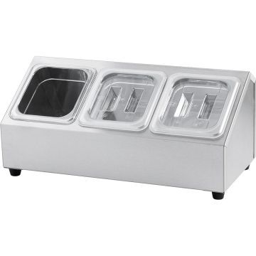 Edelstahl Ständer für Gastronormbehälter - 3 x GN 1/6 (150 mm)
