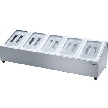 Edelstahl Ständer für Gastronormbehälter - 5 x GN 1/4 (150 mm)